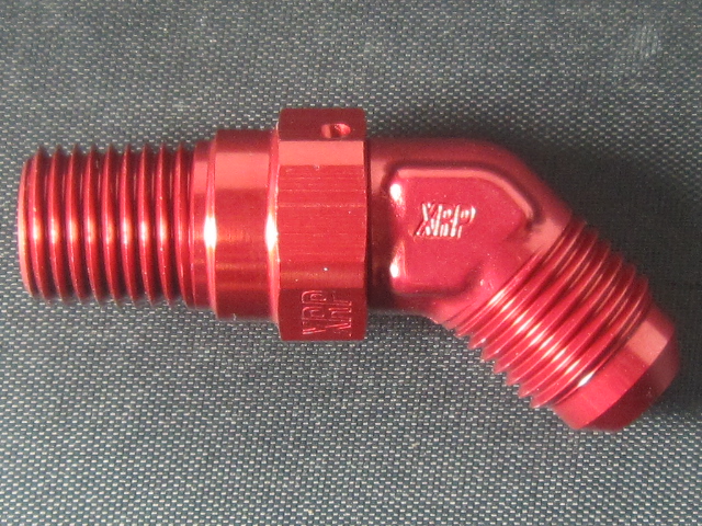 (image for) -12 45º Male Flare to 3/4 Pipe - Aluminum